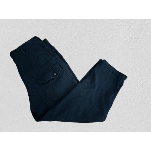 Philip Lim Cargo Pants High 10" Rise Cropped Casual Blue Pockets Size 8 - Picture 5 of 8